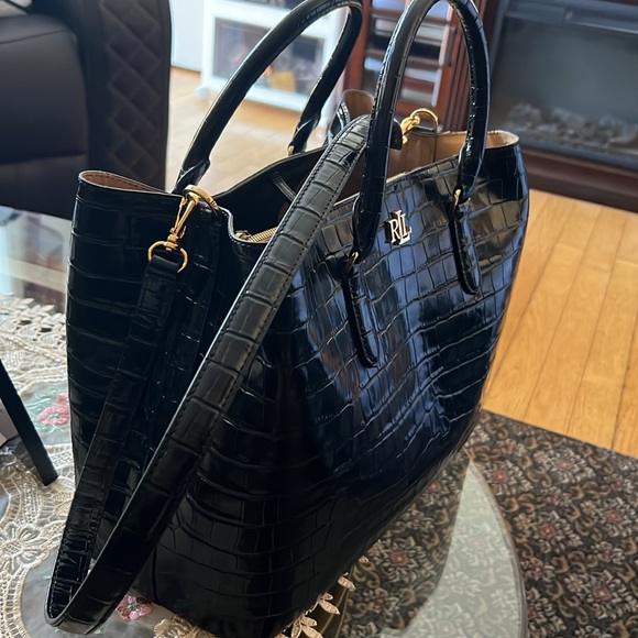 Lauren, Ralph Lauren Embossed Leather Large Marcy Satchel bag - Picture 6 of 6